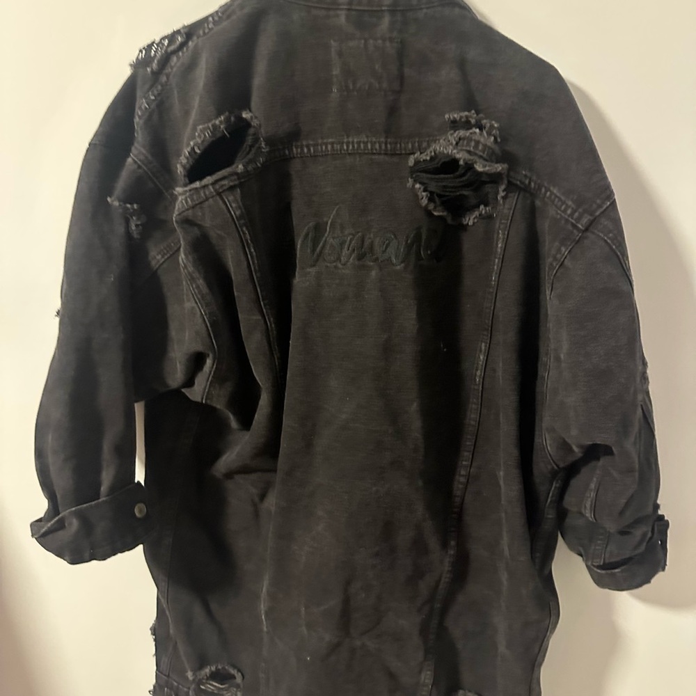 Distressed Black Denim Vest